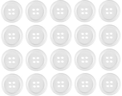 20 Stück Knöpfe Groß,Buttons Knopf,Knöpfe,Große Knöpfe 30mm,Weiß Runde Hemdknöpfe,Knopfkopf,für Nähknöpfe Kleider Nähen DIY Handwerk Deko,Jacke Hemd Mantel Pulloverknopf,Handgefertigtes Zubehör
