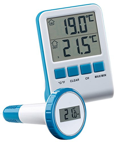 infactory Teichthermometer: Digitales Teich- und Poolthermometer mit LCD-Funk-Empfänger, IPX8 (Thermometer Pool, Wasser Thermometer Funk, Messer)