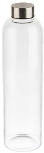 APS 66909 Trinkflasche/Glasflasche, 7,5 x 7,5, Höhe 28,5 cm, Ø 7,5 cm, 1 Liter, transparent