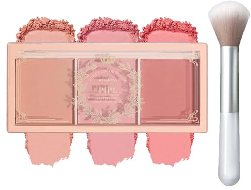 EONFAVE Matte Blush Puder, 3 In 1 Rouge Palette, Face Rouge und Brush Make Up Powder für Langanhaltende Schweißresistente Nicht Fettige Blush Glow Brighten Skin für Tägliches Makeup (#01) (rosa)
