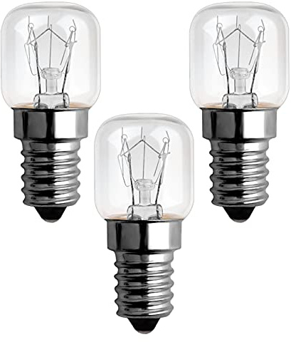 SCNNC Backofenlampe 300 Grad hitzebeständig T22 E14 Dimmbar Warmweiß 2300K | 120LM, E14 Edison ofenlampe für Himalaya-Salz-Lampe, Mikrowelle, Kühlschrank und Backofen, 3 Stück