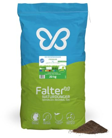 Falter BIO Rasendünger Premium 20 kg - Organischer NPK-Dünger für Rasen, Bäume, Sträucher, Hecken, Koniferen und Rosen