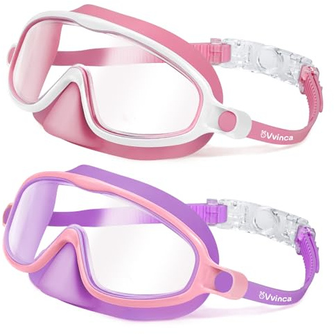 Vvinca Schwimmbrille Kinder 2 Stück für Jahre 3-6 Jungen Mädchen