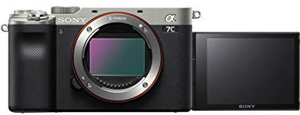 Sony Alpha 7C Spiegellose E-Mount Vollformat-Digitalkamera ILCE-7C (24,2 MP, 7,5cm (3 Zoll) Touch-Display, Echtzeit-AF) Body - silber/schwarz