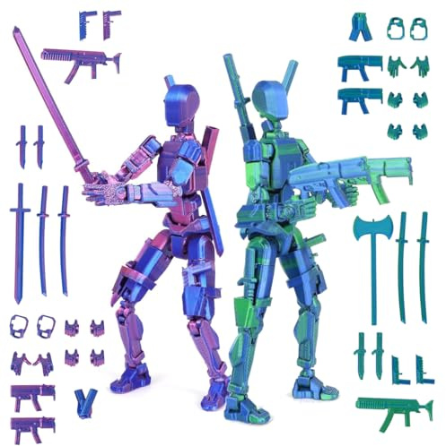 T13 Action Figure Satz (Montage abgeschlossen), 3D-gedruckter Mehrgelenke, Titan 13 Actionfiguren, Multi-Artikular Lucky Mobil Roboter Nova T-13, Desktop-Dekorationen für Spielliebhaber Spielzeug Blua