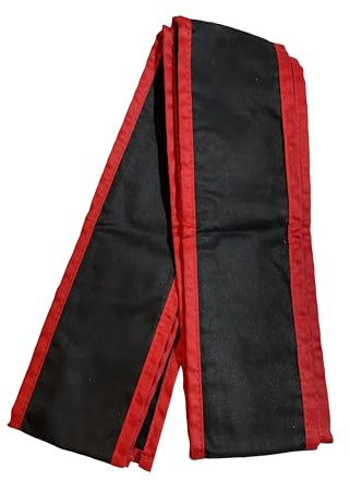 TEKKA BUDO Kung-Fu Schärpe - Schwarz-Rot Baumwolle - 300 cm, 10 cm breit - Wushu Gürtel