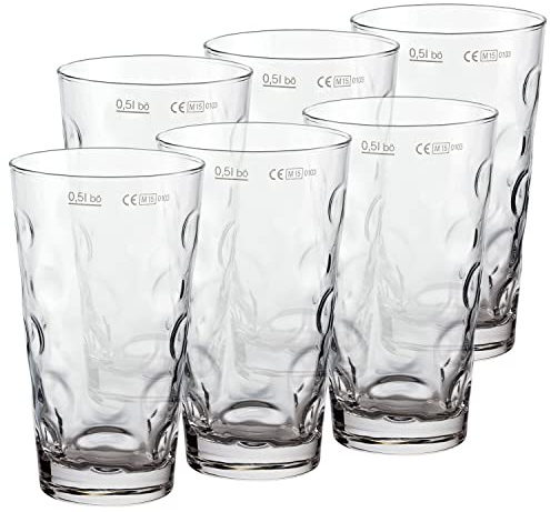 Pfalzkind Premium Dubbeglas für Schoppen (6 Stück 0,5l) Schoppenglas zum Genuss von Pfälzer Wein, Schorle oder Riesling original Pfalz Dubbegläser