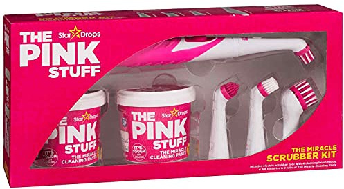 The Pink Stuff Star Drops 2 Reinigungspaste, elektrische Bürsten mit 4 Bürstenköpfen