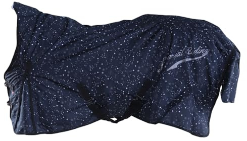 Imperial Riding - Outdoordecke 600D IRHSuper-Dry Stardust – als Regendecke, Übergangsdecke & Winterdecke – wasserdichte Weidedecke mit Fleece-Futter – Pferdedecke in Schwarz – 135cm