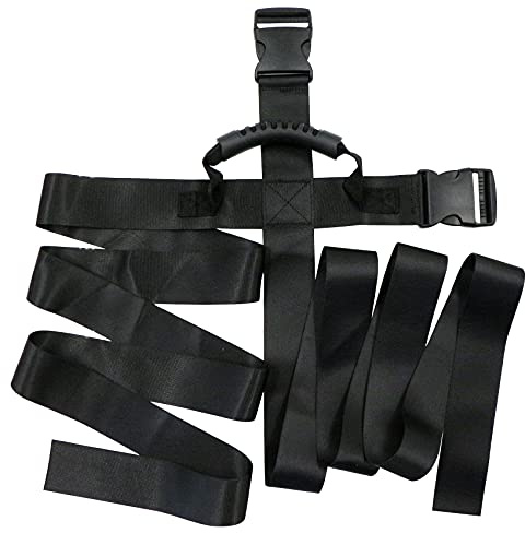 Transportgurt Verstellbar Transport Boxen Umzugsgurte - 1Stück Schwarz Umzug Gürtel mit Griffen, Hebegurte zum Bewegen Und Anheben, Geeignet für schwere Gegenstände, Kisten etc.