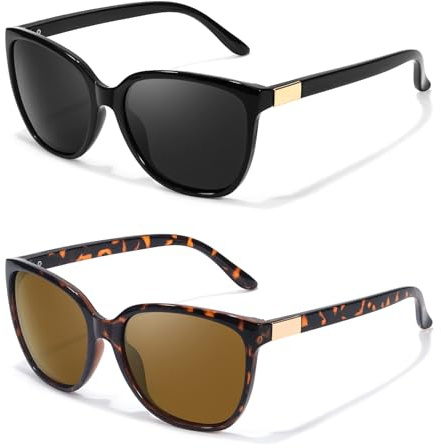 LVIOE 2P Polarisierte Sonnenbrille Damen - Stylischer und Trendiger UV400 Schutz für Outdoor Aktivitäten