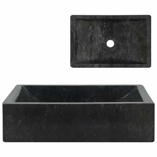 vidaXL Waschbecken Aufsatzwaschbecken Waschtisch Waschplatz Handwaschbecken Waschschale Aufsatzbecken Becken Badezimmer 45x30x12cm Naturstein Marmor