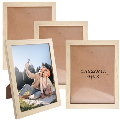 zorvixal 4 Stück Bilderrahmen Holz Rahmen,15x20cm Bilderrahmen Fotorahmen