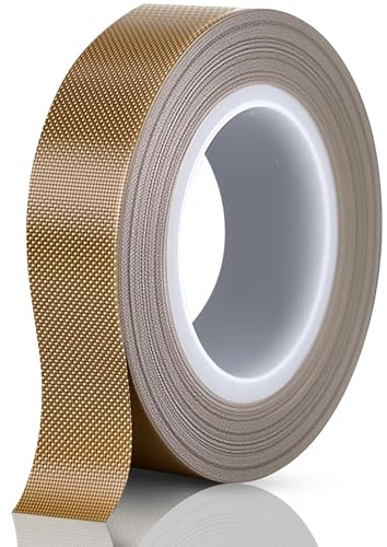 sturiz Teflonband Selbstklebend Hitzebeständig Teflon Klebeband 0.18x10mmx12m PTFE Band Teflonband Hitzebeständig Hochtemperaturband Gleitband Hochtemperatur Klebeband für Vakuumiermaschine
