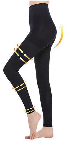 Myshear Medizinische Kompressionsstrumpfhose Damen, 20-30 mmHg abgestufte Kompressionsstrumpfhose Herren, fußlose Kompressionsstrümpfe, hohe Taille, Kompressions-Leggings, Stützschlauch für