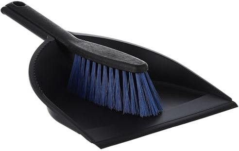 York Azur Handkehrset mit Gummilippe - Kehrgarnitur - bunter Schaufel Besen Set - Kehrblech breite 21,5 cm - Handfeger Feger Kehrset (Blau)