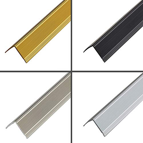 Treppenkantenprofil von PRIOstahl | Treppenkante für Treppen | Aluminium - Winkel 30 x 35mm | Farbe Champagner | Länge 1000mm| Selbstklebend