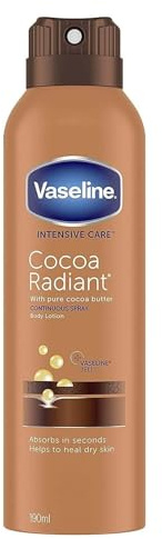 3 x Vaseline Body Lotion Spray - Kakao Radiant - repariert trockene Haut - 190 ml
