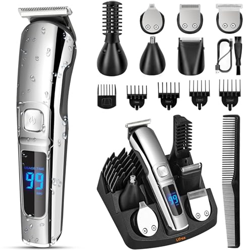 Ufree Haarschneidemaschine Profi Barttrimmer Haartrimmer Herren, 7 in 1 Bartschneider Haarschneider Rasierer Herren Elektrisch, Langhaarschneider Trimmer, Geburtstagsgeschenk für Männer