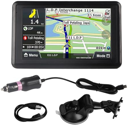 5 Zoll GPS Navigator, Keenso Resistiver Bildschirm, 256MB/8GB Speicher, lebenslange Kartenupdates, MP3/FM für PKW LKW, Auto Navigation mit Sprachausgabe