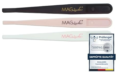 MAGLashes® I Edle Kunststoffpinzette Pinzette aus Plastik zum Anbringen künstlicher magnetischer Wimpern - 3 Stück Set, 12 cm lang
