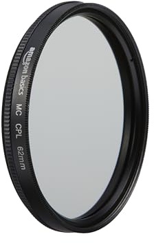 Amazon Basics 62 mm Circular Polarisations-Schutzfilter für tiefere Farben, Reduzierung von Blendung und Reflexionen, Mehrfach beschichtet, schützt vor Staub, Schmutz und Kratzern