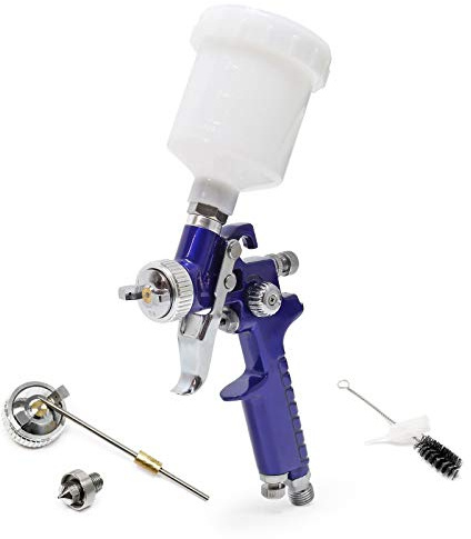 Wiltec HVLP Lackierpistole H2000P, 0,8 mm 0,5 mm Düse, 125 ml Becher, 280 mm Strahlbreite, Spritzpistole Sprühpistole Airbrushpistole