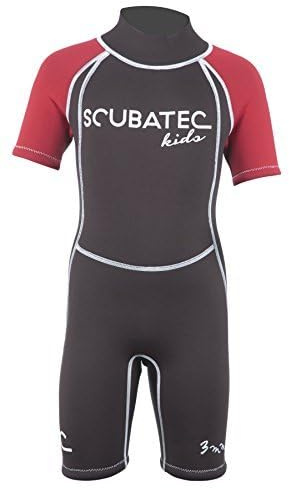 Neoprenanzug Kinder Shorty 3 mm – Schwimmanzug für Jungen & Mädchen | Thermo-UV-Schutz & Flexibles Neopren | Ideal für Tauchen, Schnorcheln, Surfen & Wassersport, Farbe: rot, Größe: 152-158 (L)