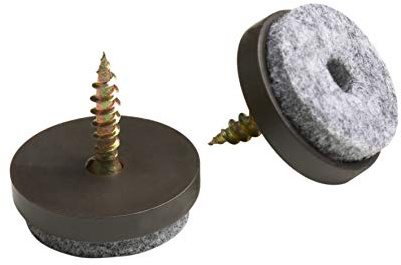 Metafranc Filz-Gleiter Ø 30 mm (20 Stück) - Mit Schraube - braun - Effektiver Schutz Ihrer Möbel & Stühle / Möbelgleiter-Set für empfindliche Böden / Stuhlgleiter / Bodengleiter / 644266