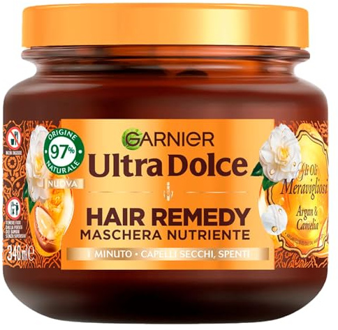 Garnier Haar-Maske, Argan-Ã–l, Camelia-Ã–l Für Trockenes Haar, Nährt Und Verleiht Geschmeidigkeit, Wahre Schätze, 1er Pack (1 X 300 Ml)