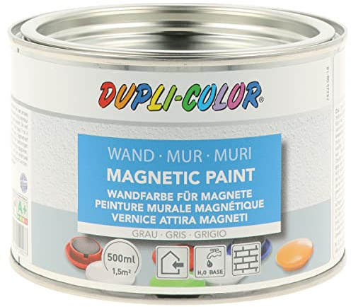 DUPLI-COLOR MAGNETIC PAINT Grau 500 ml - Magnetische Wandfarbe | Wasserbasierte Acrylfarbe mit Eisenpigmenten für Innenräume – sehr gute Haftung & überstreichbar, für circa 1,5 m²