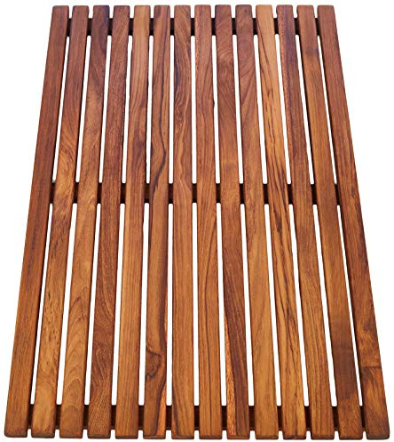 asinox TEK4A5080 Duschmatte aus Teakholz, Rechteck, 80 cm