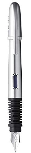 BIC X-Pen Chrome Füller Medium – Iridiumfeder, Ergonomische Dreikant-Griffzone, Nachfüllbar, Für Rechts- & Linkshänder, Silber
