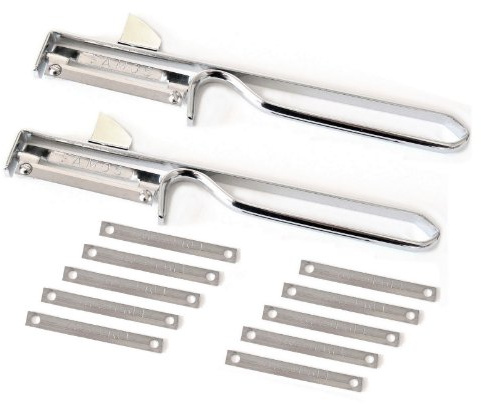2 Famos Sparschäler und 10 Ersatzklingen/Ersatzmesser/Gemüseschäler/Obstschäler/Schnellschäler