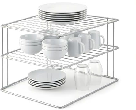Metaltex 364002 Palio Eck-Schrankeinsatz, 2-Etagen, 25 x 25 x 19 cm, silber