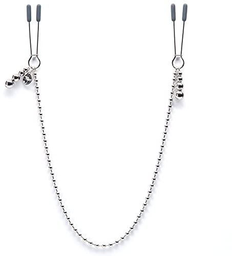 Fifty Shades of Grey Darker At My Mercy Silberne Nippelspangen mit Kugeln und Kette Hypoallergen 27 g