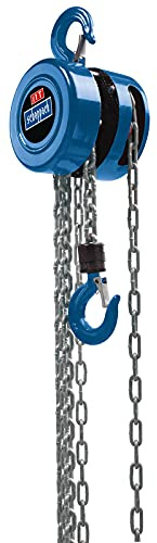 Scheppach Kettenzug CB01 Flaschenzug Seilzug (Tragkraft 1000 Kg, Hubhöhe 3000 mm, Lasthaken mit Sicherheitsbügel, lange Bedienkette) - Hebezug ideal für die Baustelle, Garage oder Werkstatt