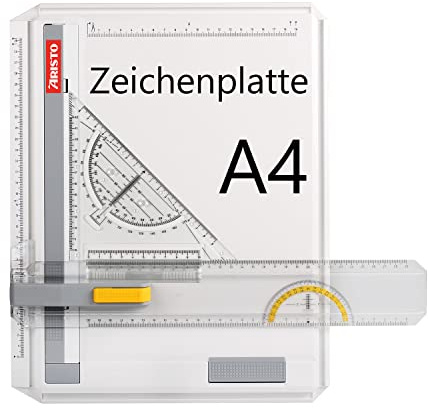 Zeichenplatte A4 GEO-Board Aristo AR70442 (schlagfester Kunststoff, inkl. Schnellzeichendreieck AR7090) weiß