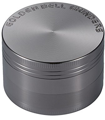 LIHAO Pollen Grinder Crusher für Tabak,Spice,Kräuter,Gewürze,Herb,Kaffee 4-teiliges Set mit Pollen Scraper (Nickel-Schwarz)