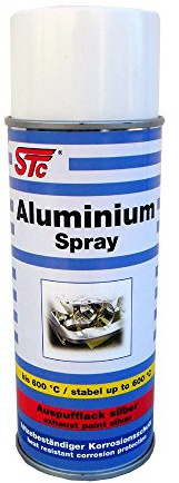 STC Aluminium Spray 400 ml Aluspray hitzebeständig bis 600 °C Auspufflack Silber Thermolack