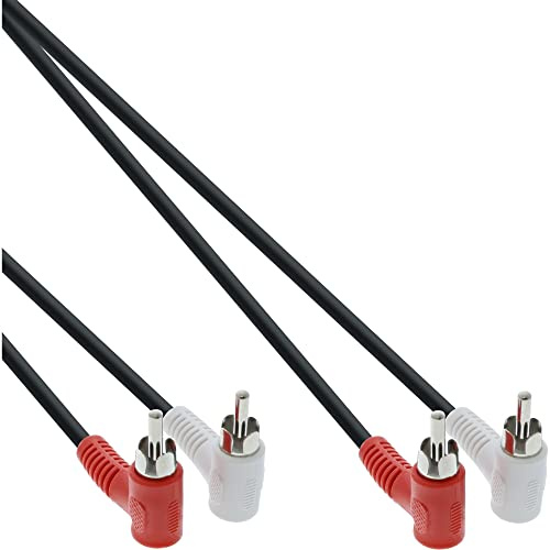 InLine Cinch Kabel, 2x Cinch St/St gewinkelt, 1,2m