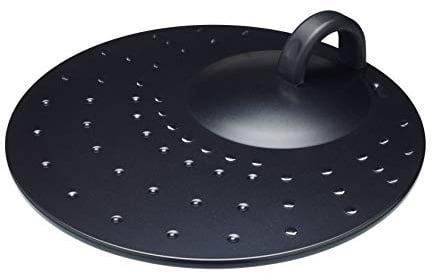 KitchenCraft Spritzschutz, Deckel für Pfannen, Spritzschutz für Bräter/Bratpfanne, aus Metall mit Griff und Luftlöchern, beschichteter Deckel gegen Öl- und Wasser-Spritzer, Metall, 31 cm, Schwarz