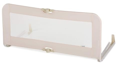 hauck Bettschutzgitter Sleep N Safe Plus für Kinder 18 Monate bis 5 Jahre, Rausfallschutz Bett für Kinder im Elternbett, 108 x 50 x 44 cm, Faltbar, Tragbar, Bettgitter für Kleinkinder (Beige)