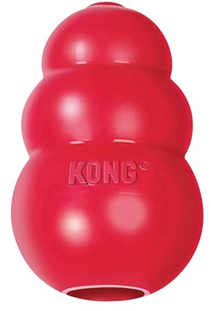 KONG Classic - Füllbares Hundespielzeug - Apportier- und Kauspielzeug für Hunde - Kann Mit Leckerlis Gefüllt Werden - Strapazierfähiges Naturkautschukmaterial - Für Kleine Hunde