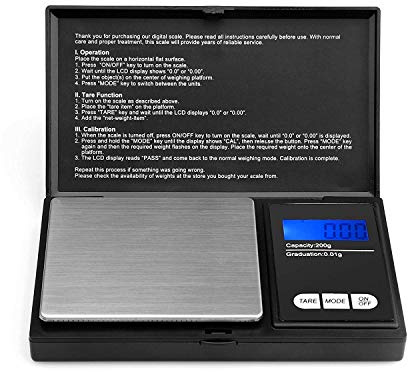 200g/0, 01g Taschenwaage - Ascher digitale Taschenwaage, 200 x 0, 01 g, Taschenwaage Feinwaage Digitalwaage Goldwaage Münzwaage
