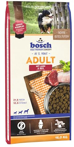 bosch HPC Adult mit Lamm & Reis | Hundetrockenfutter für ausgewachsene Hunde aller Rassen | 1 x 15 kg