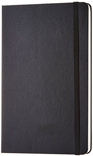 Amazon Basics Classic Notizbuch, A5, blanko, schwarz