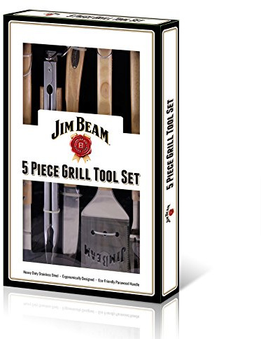 JIM BEAM Grillbesteck-Geschenkset/ Holzgriffe/ 5 tlg.