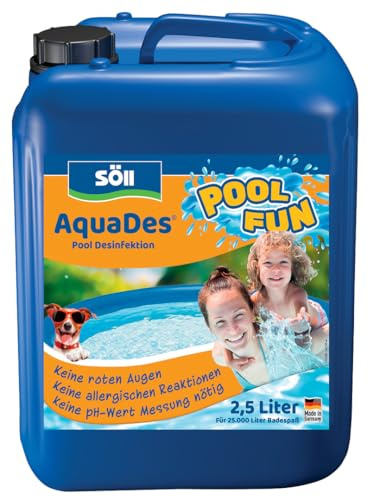 Söll 81456 AquaDes 2,5 l - Pool-Desinfektion, Poolreinigung, Wasserpflege gegen Bakterien und Keime, Desinfektionmittel für Pool Planschbecken Schwimmbecken Kinderpool
