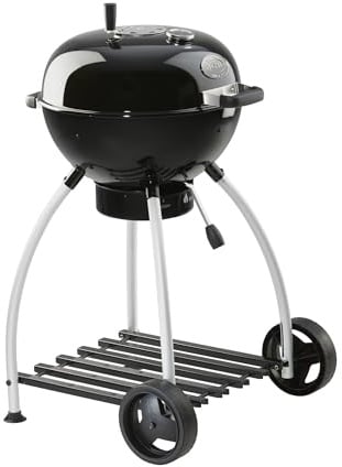 RÖSLE Holzkohle-Kugelgrill No.1 Sport F50, Hochwertiger Kohlegrill mit einstellbarer Luftzufuhr, Deckelscharnier, Deckelthermometer, stabiler Ablage, extra großer Grillfläche und Grillraum